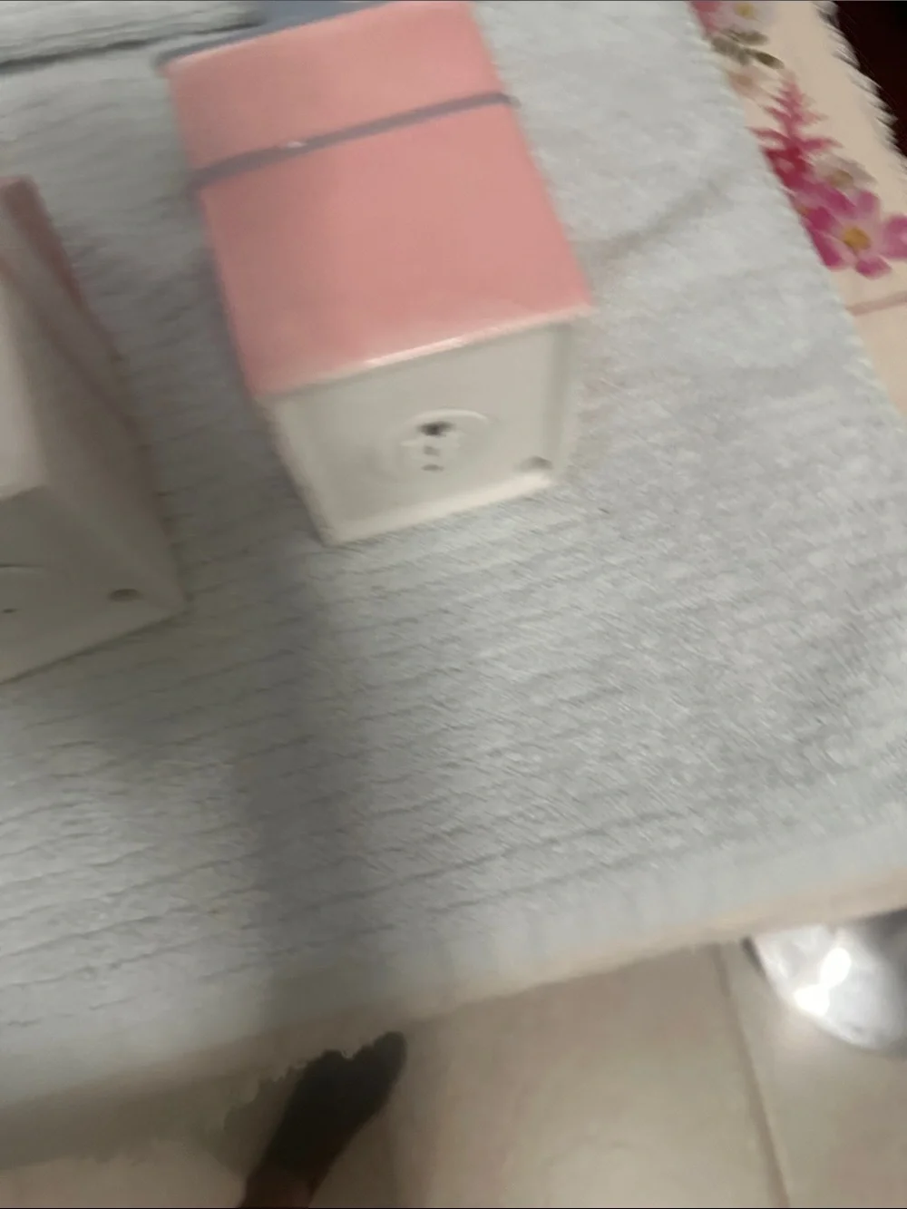 Set of 2 Decorative Pink Ceramic Cottage Homes that light up